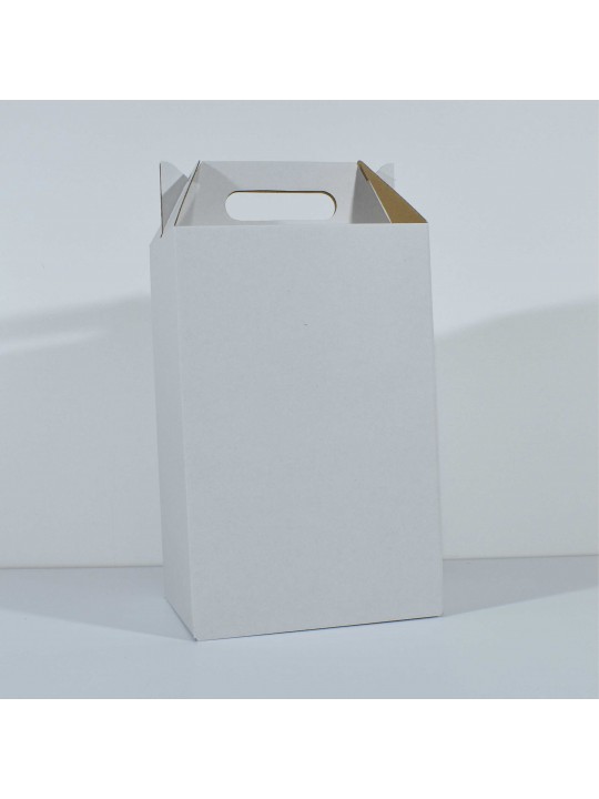 210x150x320 mm Bela kartonska kutija sa ručkom 