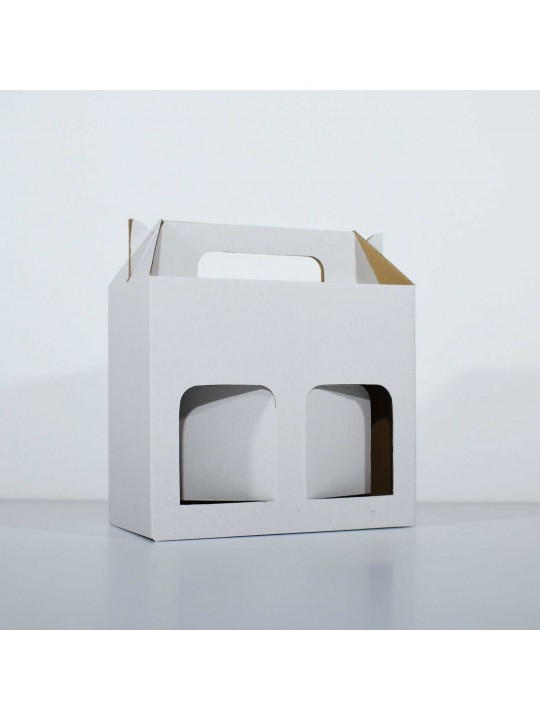 200x95x170 mm Bela kartonska kutija sa ručkom 