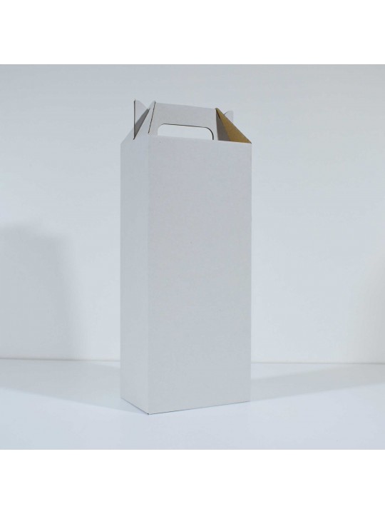 140x90x320 mm Bela kartonska kutija sa ručkom 